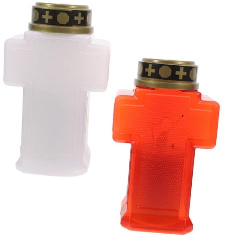 PRETYZOOM Vela Decorativa Sin Con Tema Religioso Lámpara Conmemorativa Para Tumba y Jardín