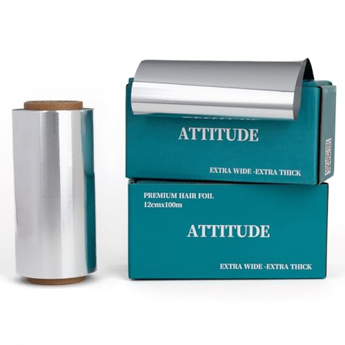 ATTITUDE Premium Hair Foil Roll, 12 cm x 100 m, Extra Wide and Thick, Hairdressing Colouring Foils