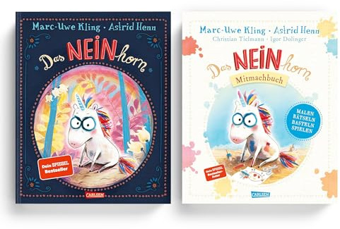 Das NEINhorn & Das NEINhorn Mitmachbuch – Set mit Lesezeichen für Kinder ab 4 Jahren & Witziges Einhorn-Abenteuer zum Vorlesen & Mitmachen gegen Langeweile & Für kleine Trotz-Fans mit großer Fantasie