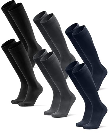 DANISH ENDURANCE Chaussettes Montantes en Fibre de Bambou Ultra Douce, Hautes, Homme Femme, 3 Paires