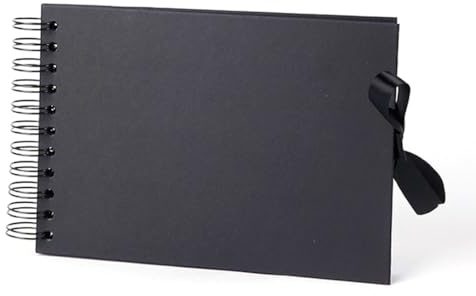 KYLOS Album De Fotos Scrapbook Espiral, 30 Páginas Negras Con 2 Pcs Photo Corners, Para Boda, Aniversario, Cumpleaños, Navidad