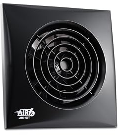 AIR 6 Lite-100T Powerful-95m3/h & Quiet-30dB(A) Extractor Fan with Timer for 4'' 100mm Ducting-Black(100mm 4inches)