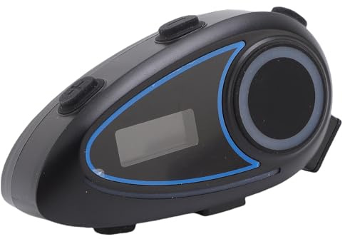 Annadue Auriculares Bluetooth de Motocicletas, Intercomunicador de Casco de Tiempo de Juego de 40 Horas con Pantalla LCD, a Prueba de Agua IP65, Radio FM, Música Estéreo HIFI para 2
