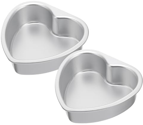 Gadpiparty 2 pezzi Teglie Cuore con Fondo Removibile in Alluminio per Dolci Stampi per Biscotti e Cheesecake Antiadherenti Facili da Smontare e Pulire per Feste e Occasioni Speciali