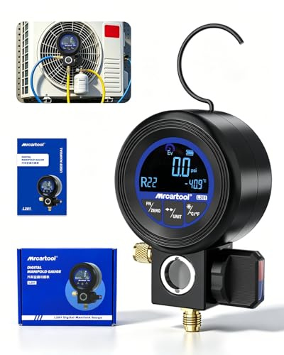 L201 Appareil de mesure numérique de réfrigérant avec fonction pompe à vide pour tuyau de réfrigérant R32 R134a