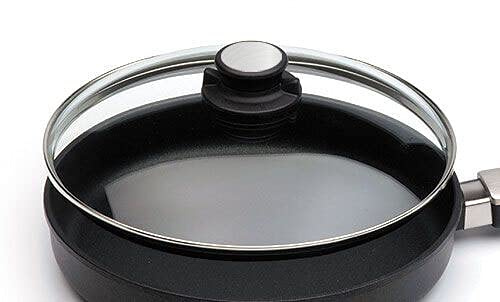Harecker Glasdeckel Ø 28 cm für Töpfe & Pfannen | Mit verstellbarem Dampfventil | Ofenfest bis 240°C | Spülmaschinenfest & stoßsicher