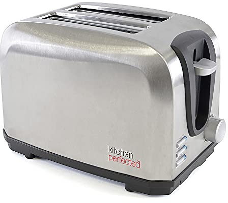 KitchenPerfected 2 Slice Wide Slot Toaster - Brushed Steel - E2019BS