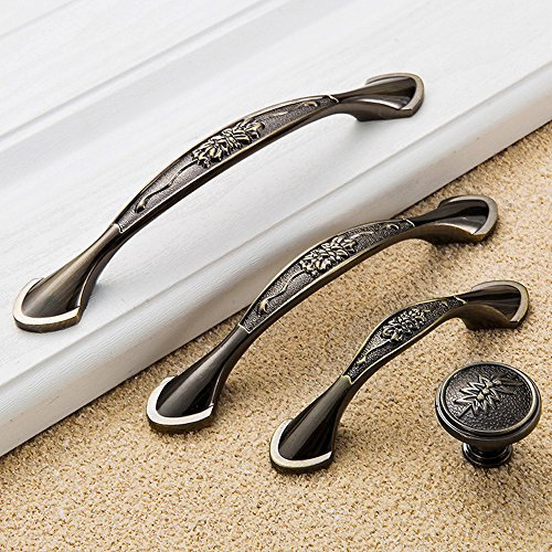 Voleseni™ Poignées de meuble - Pour cuisine, tiroir, porte, armoires, décoration de la maison et du bureau - 128 mm - Vert vieilli