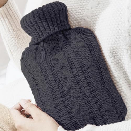 Marco Paul Hot Water Bottle With Knitted Cover - 2L Warm Water Bottle for Adults and Kids - UK
