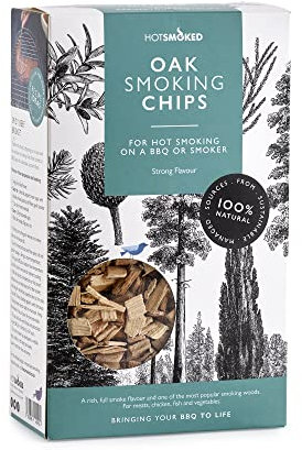 Oak Wood Chips for BBQ Hot Smoking, 400g