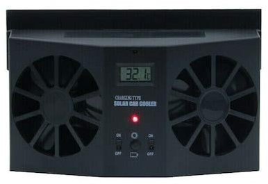 HaiMa Ventilador De Escape Del Coche Solar Escape Escape Doble Salida De Aire Ventilación Ventilador Enfriador - Negro