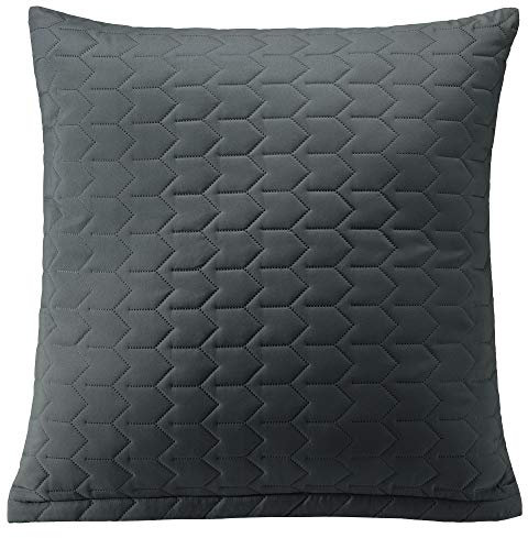 Aqua-Textil Dreamlike Zierkissen 80 x 80 cm anthrazit grau Mikrofaser Dekokissen leichte Wattierung Steppkissen