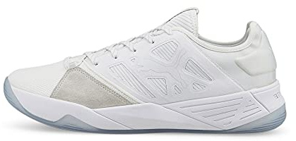PUMA Accelerate Turbo Nitro, Zapato de tribunal interior, Unisex adulto, Puma White-Puma White, 42 EU