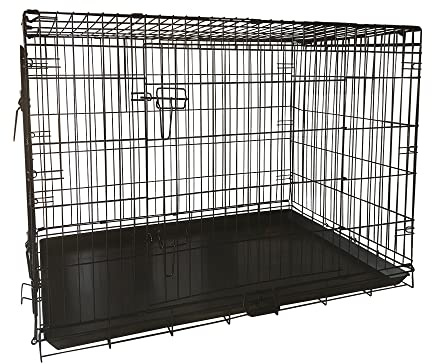 Hundekäfig 120 x 75 x 79 cm faltbar mit 2 Türen Transportkäfig Auto Hundebox mit Bodenschale Transportbox Drahtkäfig Hundetransportkäfig Größe (XXL-48 Zoll)
