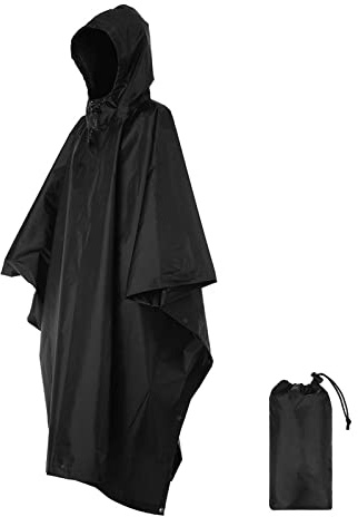 Lixada Poncho Adult, 4 IN 1 Multifunctional Waterproof Raincoat men Reusable Raincoat/Sunshade Tarp/Picnic for Outdoor Camping Hiking Cycling Climbing