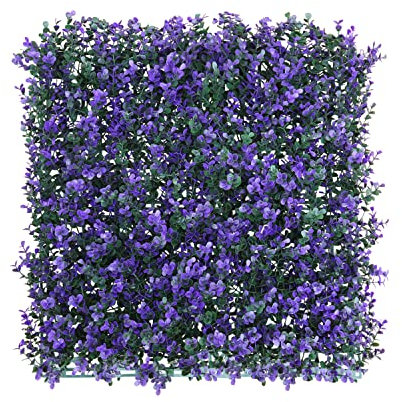 Goleray Pannelli di bosso artificiale, 50,8 x 50,8 cm, confezione da 6 pezzi, sfondo da parete con erba topiaria, siepe finta vegetazione, recinzione per la privacy per esterni e interni, lavanda