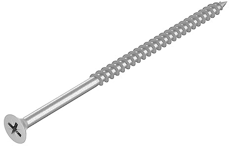 SECCARO, tornillos para panel de aglomerado 6 x 120 mm, en acero inoxidable V2A VA A2, tornillo para madera con rosca parcial, cruz/PZ, 50 piezas