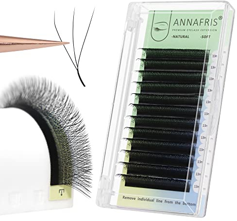 ANNAFRIS 3D W Fertige Fächer Wimpernverlängerungen C Curl 8-15mm W Form premade fans Mattschwarz Vorgefächert Volumen Wimpern (3D 0.07-C 8-15mm MIX)