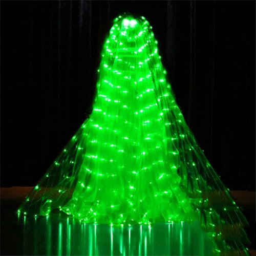 Adhdyuud Light Dancing Split Led Bühnenflügel Frauen Bauchtanz Requisiten 360 ° LED Glänzende Flügel Mädchen Tanzflügel mit Stöcken EN8 Erwachsene (155-175 cm)