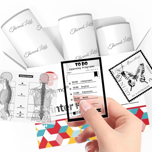 Phomemo T02 papper, transparent dekalpapper för T02/Q02E/M02X/M02L/Q02 miniskrivare för smartphone, 50 mm x 3,5 m, 3 rullar