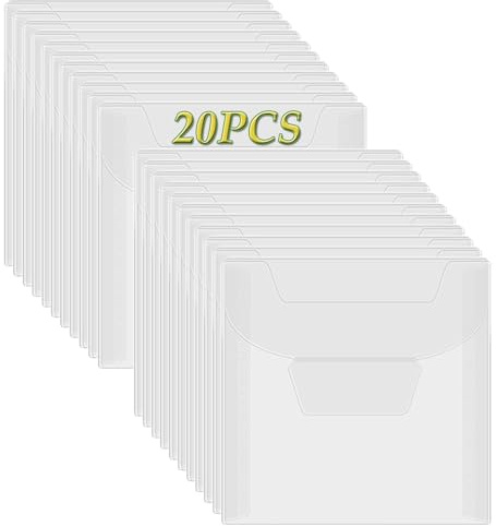 OTCRAFT 20 Stück 9,9 x 9,9 cm Stempel- und Stanzschablonen-Aufbewahrungstaschen, wiederverschließbar, transparente Kunststoffbeutel, Aufbewahrung für Stanzformen, Stempel, Basteln für DIY,