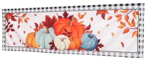 PRETYZOOM Verdunkelungsvorhänge Für Die Küche Ahornblatt-fenstervorhang Herbst-schabracken Für Fenster Bauernhaus-fenstervolant Kürbisschabracken Ernten Nordisch Polyester Halber Vorhang
