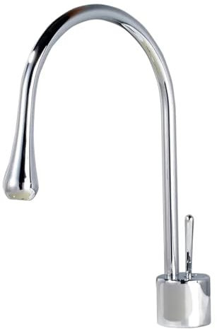 Waschbecken Warm- und Kaltwasserhahn Messing rotierender tropfenförmiger Küchenbadezimmersitzender tropfenförmiger Wasserhahn (Color : Chrome Low)