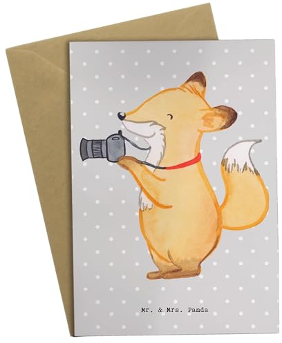 Mr. & Mrs. Panda Grußkarte Fotograf Herz - Geschenk, osterkarte, Ausbildung, Urlaub, weihnachtskarten, osterkarten, Paparazzi, einladungskarten, Fotografie, hochzeitskarten