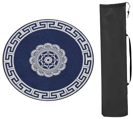 HBALDTEDC Mahjong Matte Quadratische Form Mahjong Tisch, Blau, verdickt mit Rand, runde, rutschfeste Tischmatte mit Geräuschreduzierung, for Mahjong-Poker und Kartenspiele(80 * 80cm(31.49 * 31 49in))