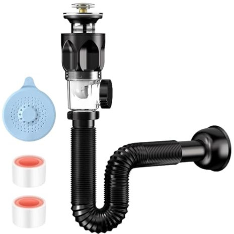 Tuyau de vidange pour évier, tuyau d'évier de 1-1/2, tuyau de vidange extensible et flexible pour évier, pièces de vidange d'évier générales