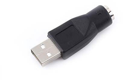 Garsent USB to PS/2 Adapter 2 Piece Portable Keyboard Mouse Connector High Speed ​​for PC Computer 1.9 Black