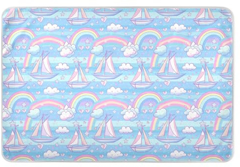 Velero Isla Dibujos Animados Manteles de Cama Altamente Absorbentes Humedecer Cama Cambio de Ropa de Cama para Bebés Bebés, 132 cm L x 86 cm A