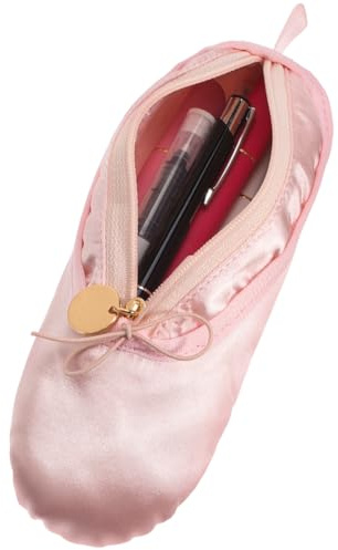 Homoyoyo Ballet Shoe Makeup Bag, Dance Bags for Girls Multifunctional Fabric Pencil Caseballet Slipper Pencil case Portable Storage for Women Girls Cute Dance Accessory for Travel Organization