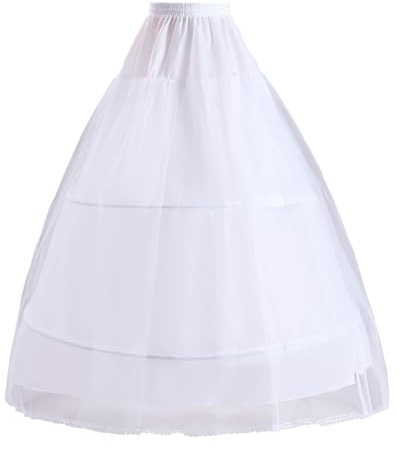 Jupon pour Robe Mariée de Mariage, Soirée Jupes de Bal Couches Cerceau Jupe, Mi-Longue Crinoline Demi-Slips, 3 Hoops pour Demoiselle d'honneur Mariage, Robe de mariée Jupon Demi-Slip