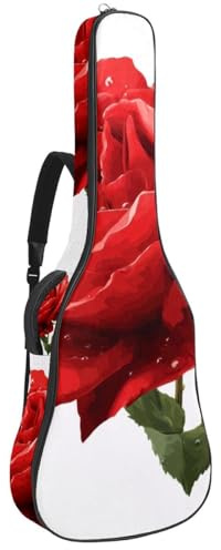 Gitarrentasche, 101,6 cm, 104,7 cm, 1 cm dick, Schaumstoff, weich gepolstert, für Akustik-, E-Bass, klassische Gitarre, rote Libelle mit roter, blauer und grüner Aquarellfarbe, Mehrfarbig 02