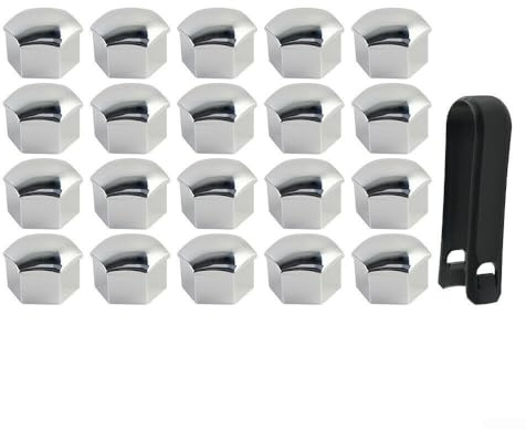 Silver Wheel Lug Nut Cap Covers 20mm ABS Waterproof Dustproof Decorative Trim Compatible with For Model 3/S/Y 20 Pieces Set