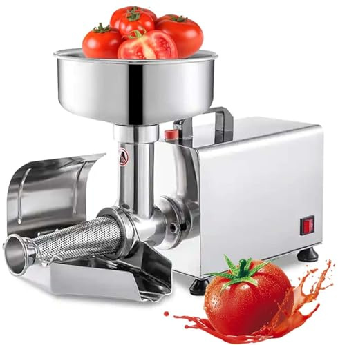 CUTANGELAR Passoire à tomates électrique 450 W, broyeur à tomates professionnel, presse-fruits en acier inoxydable, machine à ketchup, extracteur de jus, machine à ketchup, facile à nettoyer.
