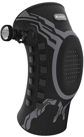 Kuangmi Rodillera ajustable con botón giratorio – para alivio del dolor y apoyo articular en deportes, artrosis, rehabilitación y uso diario, B-R-XL