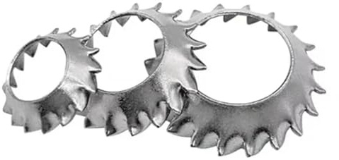 arandelas de seguridad dentadas, 100/50 piezas de arandelas de seguridad de acero inoxidable 304 dentadas externas cónicas M3-M10 for sierra de embudo(M3 100pcs)