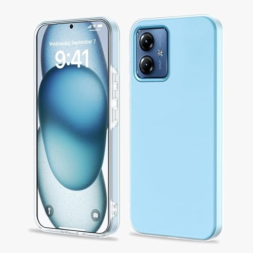 YUXING Funda para Motorola Moto G14 4G | Funda Protectora Antigolpes de PC & TPU, Acabado Mate Antihuellas, Diseño Elegante para Trabajo y Uso Diario(Azul)