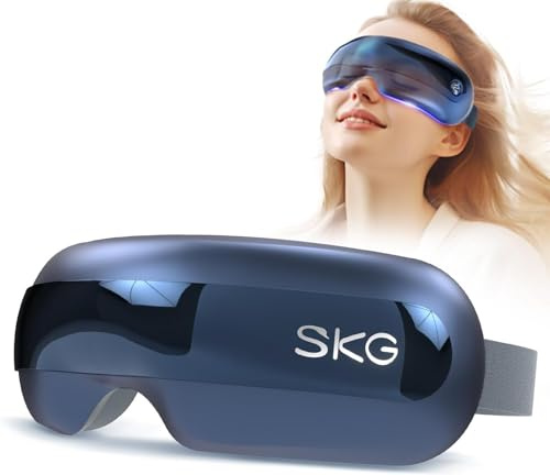 SKG Augenmassagegerät mit Wärme, Bluetooth Beheiztes Augenmassagegerät mit Sichtfenster Musik, Beruhigende Augenpflege zum Entspannen der Augen, Beste Geschenke für Frauen Männer