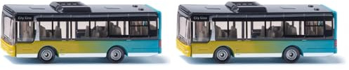 Siku 1400, autobús de Servicio público, Metal/plástico, Multicolor, versátil, vehículo de Juguete para niños (Paquete de 2)