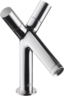 AXOR Wasserhahn Starck 2-Griff Waschtischarmatur (Auslauf Höhe 80 mm mit Zugstangen-Ablaufgarnitur) Chrom