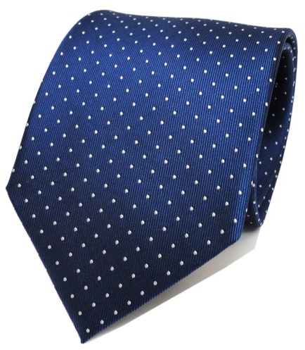TigerTie Designer Seidenkrawatte in gepunktet gemustert - Binderbreite 8 cm