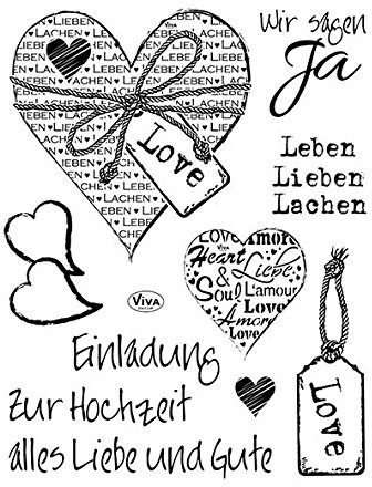 Viva Decor Silikon Hochzeit Stempel, transparent