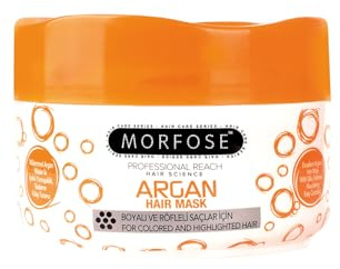 Morfose Argan Haarmaske 500ml – Haarpflege mit Arganöl – Für gefärbtes & gesträhntes Haar – Seidige Geschmeidigkeit, Glanz & leichte Kämmbarkeit