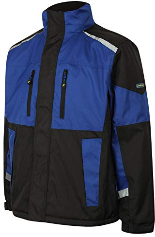 Goodyear Workwear GYJKT014 - Giacca di sicurezza da lavoro, impermeabile, antivento, traspirante, in tela, imbottita, colore: nero/blu reale, XXL