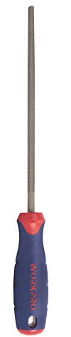 WORKPRO Runde Feile, 20,3 cm, Hartstahl mit Gummigriff, zum Formen und Formen von Löchern und Kurven, (1 Pack) (W051005)