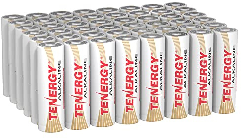 Tenergy 1.5V AA Alkaline Battery, High Performance AA Non-Rechargeable Batteries for Clocks, Remotes, Toys & Electronic Devices, Replacement AA Cell Batteries, 100 Pack