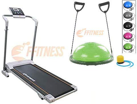 TAPIS ROULANT CON FASCIA CARDIO E CARDIOFREQUENZIMETRO + BALANCE BALL | In forma tutto l'anno | FITNESS HOME TRAINER GYM (VIOLA)